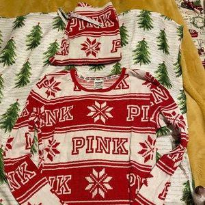 Vs Pink christmas pajamas set xs size